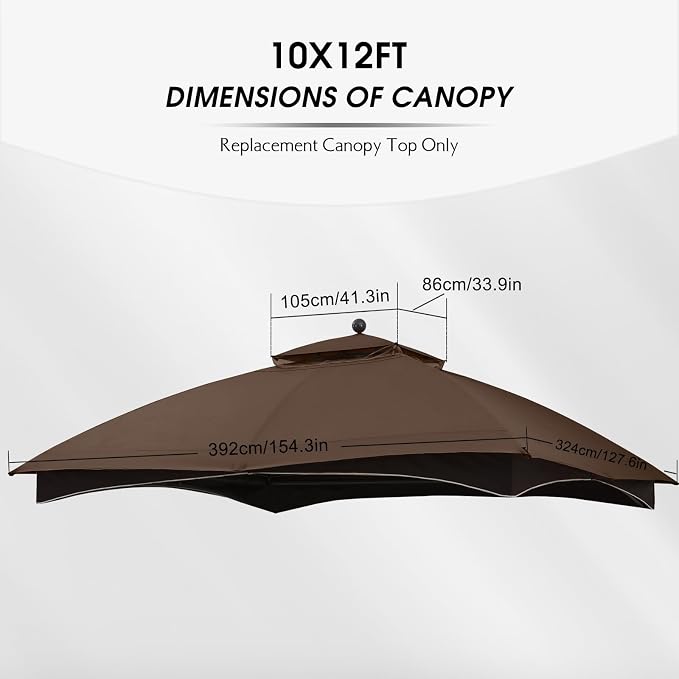 MASTERCANOPY 10x12 ft Replacement Canopy Top - Image 2