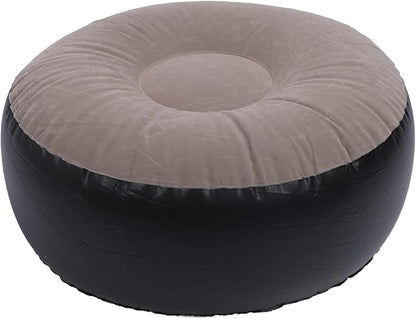 ZJchao Pouf Ottoman, Outdoor Ottoman, Inflatable Foot Rest, Inflatable Flocking Stool Multipurpose Lightweight Round Portable Inflatable Stool for Travel Camping Outdoor Activities