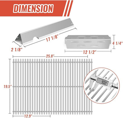 Grill Replacement Parts for Weber Genesis II GS4 Grill Parts, 66032 Flavorizer Bars,66095 Cooking Grates 66795 Heat Deflector for Weber Genesis ii E-310 E-315 S-335 Stainless Steel