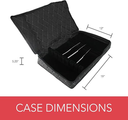 LAMINET Quilted Dinnerware Storage Case (Flatware, Black A)