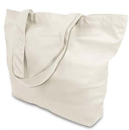 TOPDesign 3-Pack Super Strong Large 12oz Cotton Canvas Tote Bags, Reusable Grocery Shopping Cloth Bags, Fashionable Two-Tone Totes for Crafts, DIY Your Creative Designs