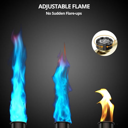Powerful Cooking Propane Torch, Sous Vide, Adjustable Kitchen Torch with One-Touch Max Fire, Culinary Torch for Searing Steak, BBQ and Campfire Starter, Gold & Black(Tank Not Included)