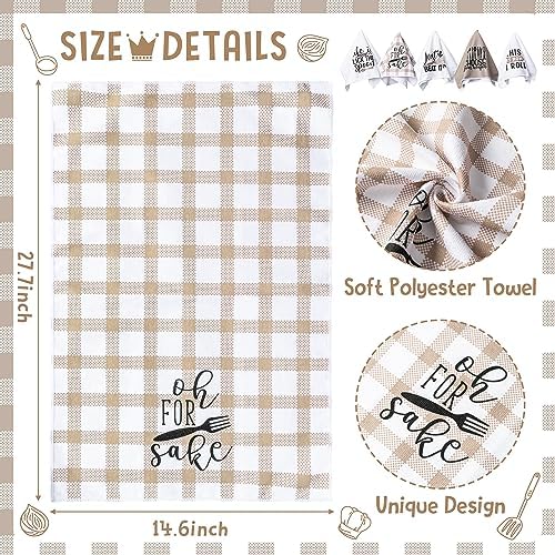 R HORSE 5Pcs Funny Kitchen Towels Funny Saying Dish Towel Baking Lover Gift - Image 3