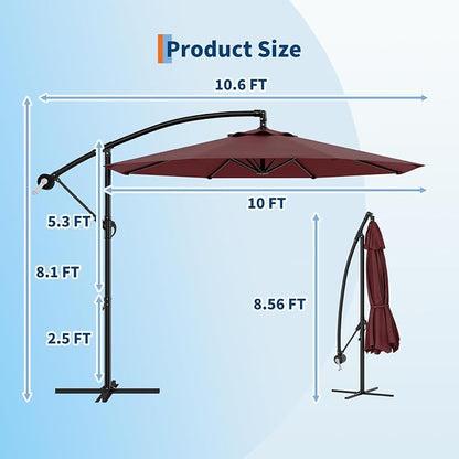 Garvee 10FT Offset Patio Umbrella - Image 5