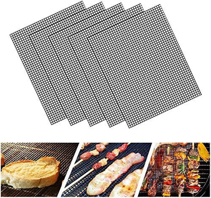 LOOCH BBQ Mesh Grill Mat Set of 5 Non-Stick Heavy Duty Easy Clean Reusable - Image 3
