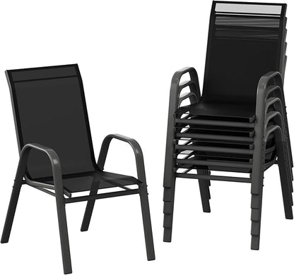 Garvee Patio Chairs Set of 6, Stackable Chairs by Garvee