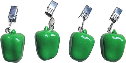 TwoFish Home Set of 4 Green Capsicum Resin Tablecloth Weights Clips Green Capsicum Handicraft Tablecloth Clamps Pack of 4