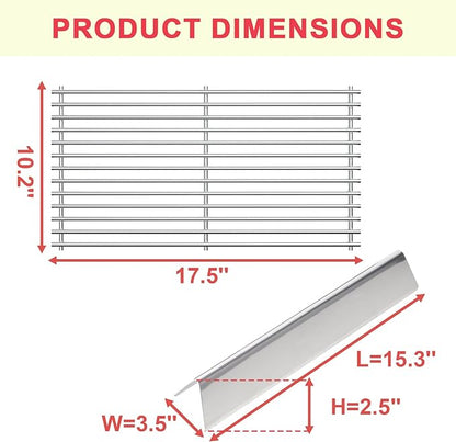 7637 Grill Grates 7635 Flavorizer Bars for Weber Spirit and GS4 Spirit II 200 Series Grills E210 S210 E215 E220 S215 S220, Spirit 2 E210 S210 Replacement Parts (Front Mount Controls) Stainless Steel