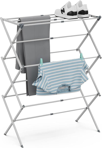 Drying Rack for Laundry, Foldable Clothes Drying Rack, Small Collapsible Dry Rack for Clothes, Use for Indoor & Outdoor Drying Clothes, 40"x29"x14.5"(White)