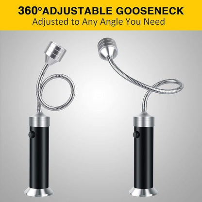 Barbecue Grill Lights, Grilling Gifts for Men Dad, BBQ Grill Accessories for Outdoor, Grill Lamps with Magnetic Base, Super Bright LED, 360 Degree Flexible Gooseneck, Stocking Stuffers, Pack of 2