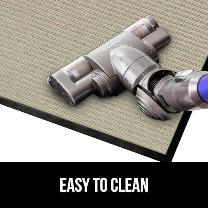 GORILLA GRIP Waterproof Traffic Guard Door Mat, 2 Pack Heavy Duty Entryway Mats, Strong Rubber Back Commercial Utility Rugs for Office Hallway, Garage Floor and Home, Low Profile Carpet, 35x23, Beige