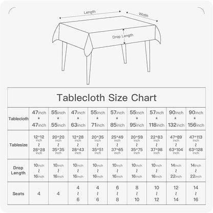 BALCONY & FALCON Rectangle Tablecloth Washable Wrinkle Resistant and Water Proof Table Cloth Decorative Linen Fabric Tablecloths for Dining Parties Kitchen Wedding and Outdoor Use (Beige, 107" Round)