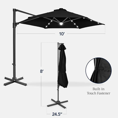 Best Choice Products 10ft Solar LED Offset Cantilever Hanging Market Patio - Image 2