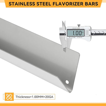 17.5 Inch Stainless Steel Flavorizer Bars for Weber Genesis 300 Gas Grills with Front-Mounted Knobs, for Genesis E310, E320, E330, S310, S320, S330, Replacement for Genesis Grill Parts 7620, 5 PCS