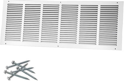 30"W x 10"H [Duct Opening Size] Steel Return Air Grille, Air Return Vent Cover for Ceiling and Sidewall - HVAC Air Vent Covers - [Outer Dimensions: 31.75"W x 11.75"H]