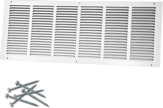 30"W x 10"H [Duct Opening Size] Steel Return Air Grille, Air Return Vent Cover for Ceiling and Sidewall - HVAC Air Vent Covers - [Outer Dimensions: 31.75"W x 11.75"H]