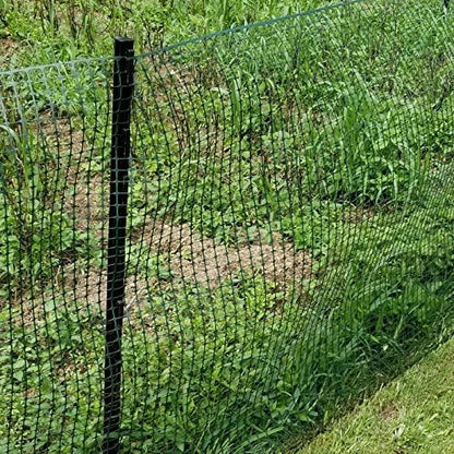 BOEN Garden Fence Temporary Barrier Outdoor Fence for Dog, Rabbit or Deer, Garden Netting Plastic Mesh Plant Protection (4' x 75', Black)