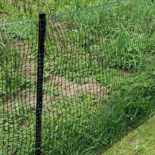 BOEN Garden Fence Temporary Barrier Outdoor Fence for Dog, Rabbit or Deer, Garden Netting Plastic Mesh Plant Protection (4' x 100', Black)