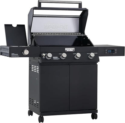 Monument Grills Denali 425, Smart Liquid Propane Gas Grill 4+1 Burner BBQ Grill with Side Burner, Black