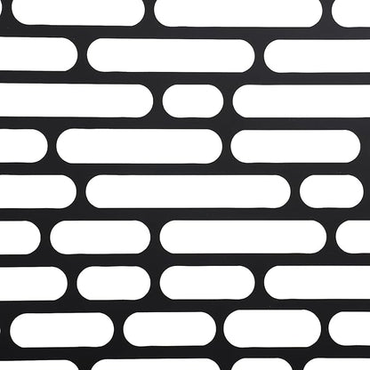 75" H×35" W Decorative Outdoor Privacy Screen with Stand, Outdoor Decor Privacy Fence Screen Metal Fence Panels, Free Standing Metal Divider for Patio Lawn Deck (Black-Oval)