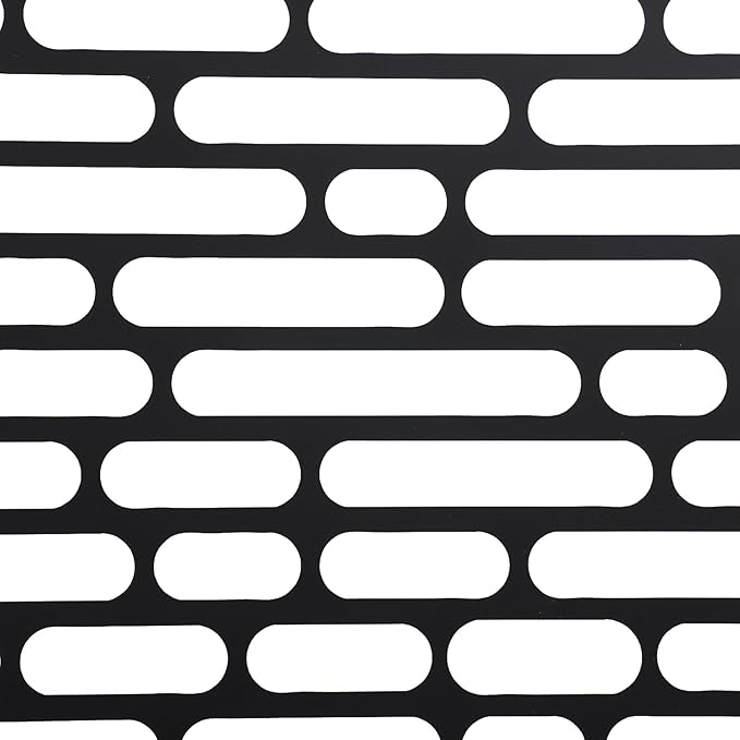 Outdoor Metal Privacy Screen with Stand, 35.4" W x 75" H Freestanding Metal Slatted Decorative Privacy Screen and Panels for Patio Garden Balcony Porch (Black Rounded Rectangle)