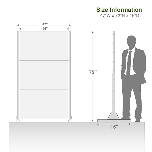 Casaphoria 72" H x 47" W Metal Outdoor Privacy Screen, Freestanding Decorative Divider for Patio, Deck, Balcony, and Garden with Stable Base, White-Parallel