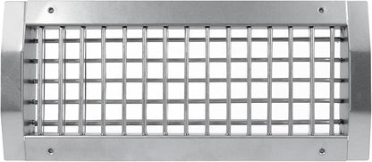 Repa Market 13" x 5" Inch Air Exhaust Grille for Round Ducts - 2 Adjustable Louvre Blades - Galvanized Air Supply Vent Cover - Side Fit Round Surface Canal Ducting from 9.84" to 35.43" Inches