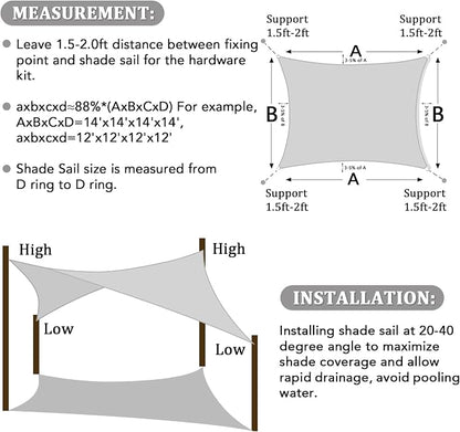 Shade&Beyond 10'x16' Sun Shade Sail Canopy Rectangle, UV Block Breathable - Image 6