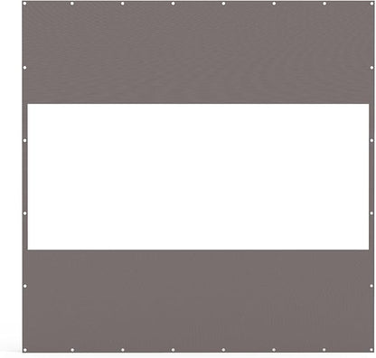 Domi Heavy Duty Outdoor Clear Panel Curtain, 18 oz Waterproof PVC Polyester Curtain, Weather Resistant & Tearproof for Patios, Gazebos, Pergolas, Privacy Screen (8'H x 8'W, Gray)