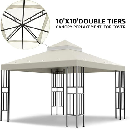 Sumfaller 10x10 FT Gazebo Replacement Canopy Top Cover | Double Tiered Canopy - Image 3