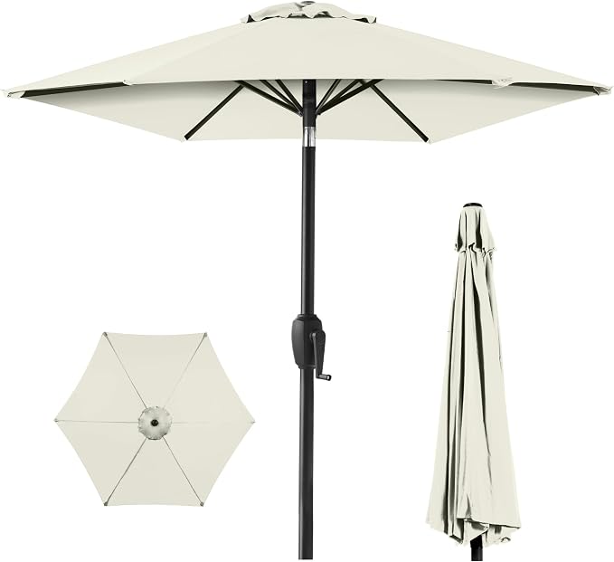 Best Choice Products 7.5ft Heavy-Duty Round Outdoor Market Table Patio Umbrella by Unknown
