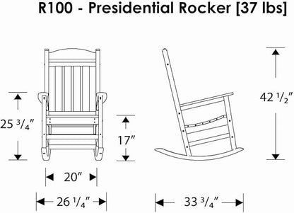 POLYWOOD Presidential Rocking Chair in Sand - Image 11