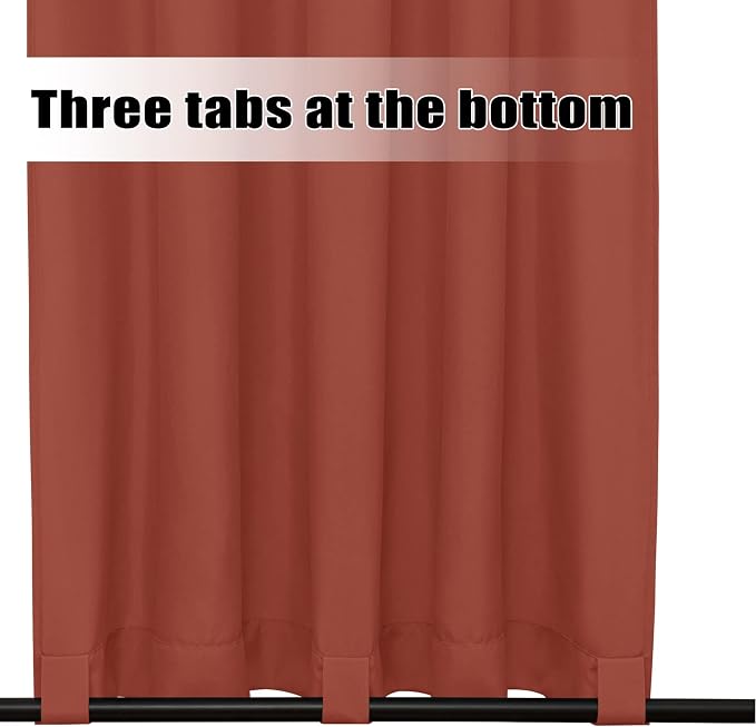 Easy-Going Outdoor Curtains for Patio 1 Panel, 54x108 inch, Terra Red | - Image 4