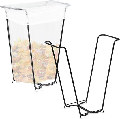 Gisafai 2 Pieces Metal Leaf Bag Holder Stand Portable Trash Bag Holder Frame Outdoor Holds 30-45 Gallons for Garden Garbage Lawn Yard Camping Leaves