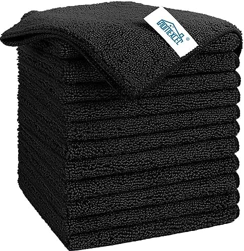 HOMEXCEL Black Microfiber Cleaning Cloth, Microfiber Towels by HOMEXCEL