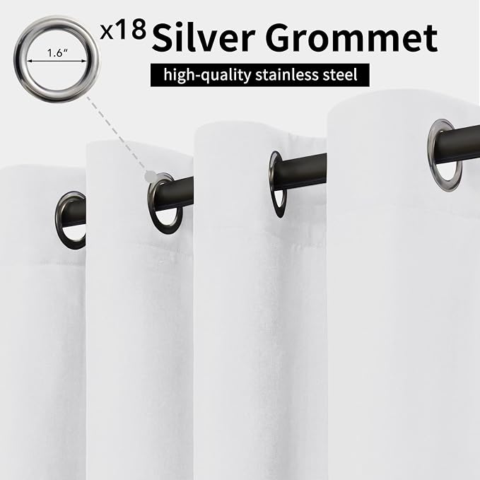 Easy-Going Outdoor Curtains for Patio 1 Panel, 150x84 inch, Weatherproof - Image 2