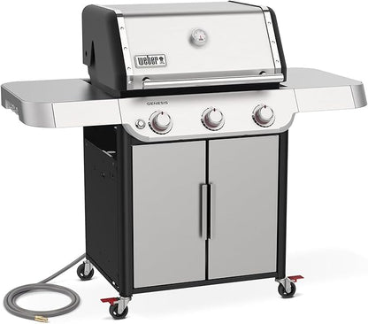 Weber Genesis S-315 Natural Gas Grill for Outdoor Grilling, 3 Burners, Stainless Steel