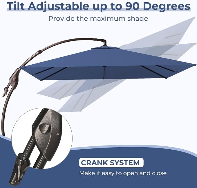 Grand patio 10x10 FT Cantilever Square Umbrella - Image 4