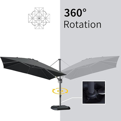 PURPLE LEAF Patio Cantilever Umbrella 10' x 13' Large Space - Image 6