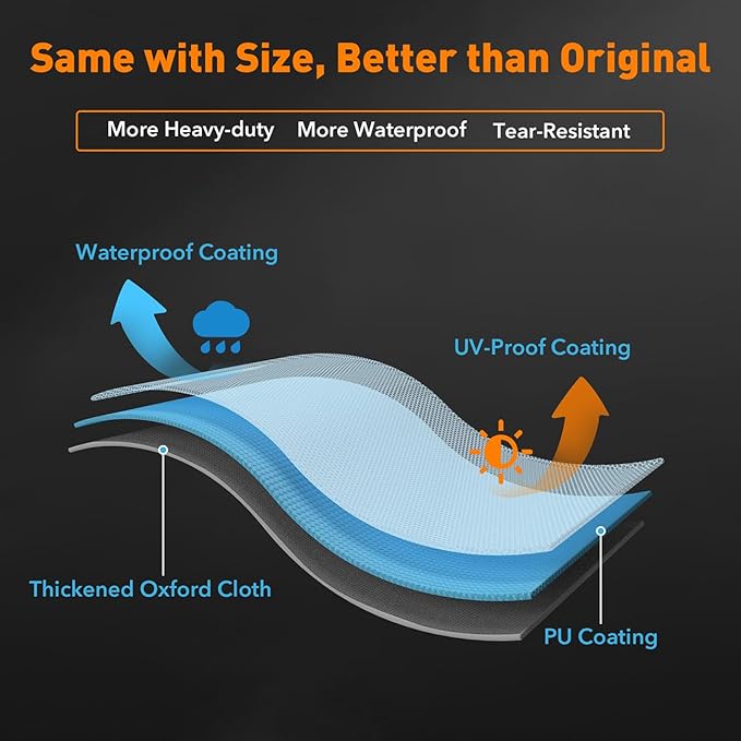 ZBXFCSH Heavy Duty Grill Cover Fit Dyna-Glo DGSS1382VCS-D and DGSS1382VCS Vertical Offset Charcoal Smoker Grill Cover, Black