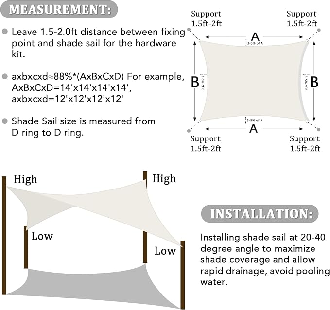 Shade&Beyond 10'x12' Sun Shade Sail Canopy Rectangle, UV Block Breathable - Image 6