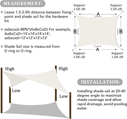 Shade&Beyond 18'x28' Sun Shade Sail Canopy Rectangle, UV Block Breathable - Image 6