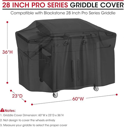 Unicook Griddle Cover for Blackstone 28 Inch ProSeries Grill, Outdoor 60 Inch Flat Top Gas BBQ Grill Cover，Unique UV Resistant Waterproof Vinyl with Polyester Lining, All Weather Protection