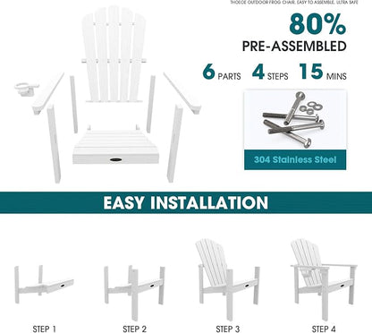 THOEOE Stackable Adirondack Chair Set of 6, Fire Pit Chairs, Space Saving - Image 3