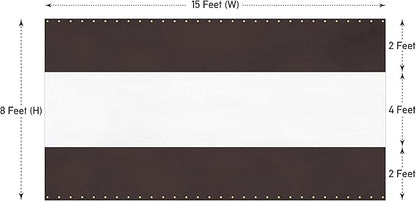 Covers & all Outdoor Clear Panel Curtain, 12 oz Vinyl Outdor Curtains for Patio, Waterproof & Weather Resistant Tarp with Brass Grommets for Pergola, Porch, Gazebos, Balcony (8'H x 15'W feet, Coffee)