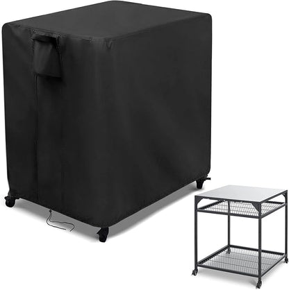 Kingling Outdoor Pizza Oven Table Cover for Ooni Large Table, Waterproof Outdoor Grill Prep Table Cover Pizza Oven Stand Cover - 32''L x 32''W x 35''H(Black)