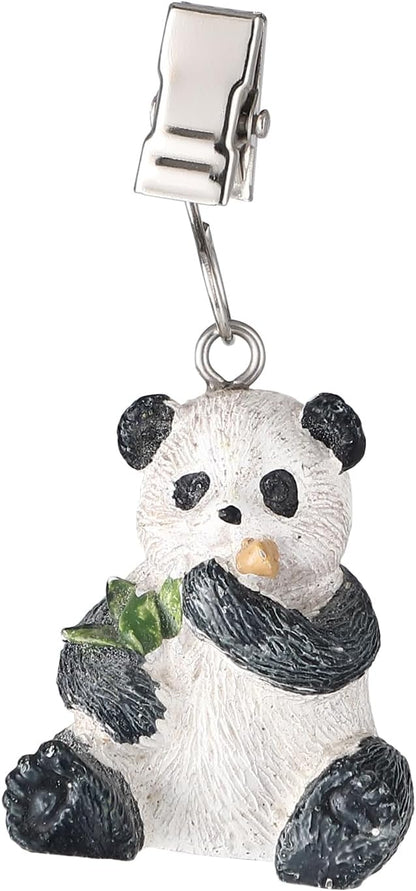 TwoFish Home Set of 4 Panda Resin Tablecloth Weights Clips Panda Handicraft Tablecloth Clamps Pack of 4