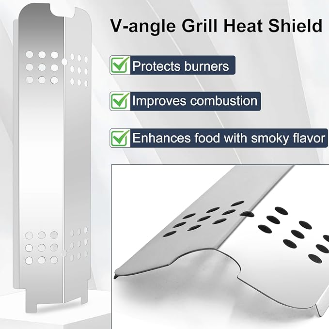 Criditpid Grill Replacement Parts for Charbroil 463340516 463370519 463370516 463278418, Stainless Steel Grill Grates, Burner & Igniter, Heat Plates, Flame Carryover for Charbroil Gas2coal 463340516.