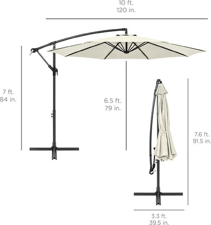 Best Choice Products 10ft Offset Hanging Market Patio Umbrella w/Easy Tilt - Image 7