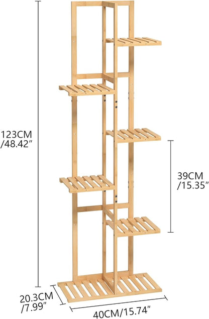 Laiensia Bamboo Plant Stand Rack 6 Tier, Indoor&Outdoor Planter Display Shelves - Image 6